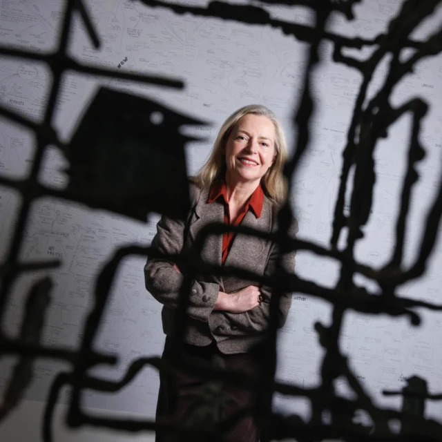Christina Kennedy, Head of Collections at the Irish Museum of Modern Art pictured with Dicky-Bird Cage, 1960 by Irish artist Hilary Heron, recently donated to the IMMA Collection. New acquisitions to the National Collection of Modern and Contemporary Art were announced today at the exhibition IMMA Collection: Art as Agency.